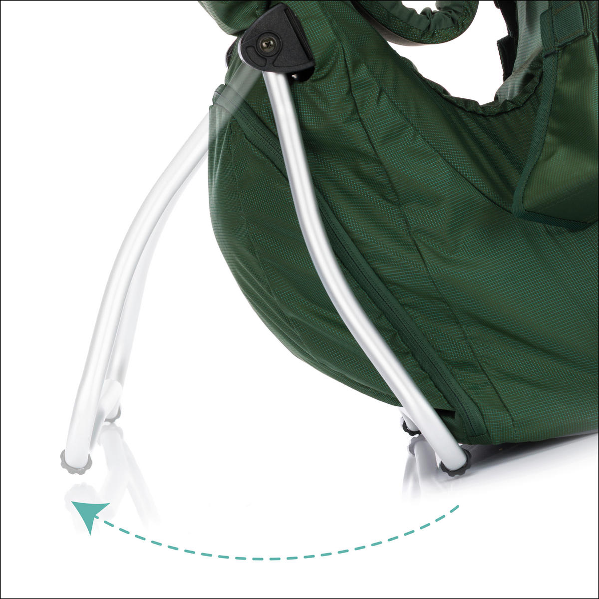 RÜCKENTRAGE Trekking  - Dunkelgrün/Silberfarben, Basics, Textil/Metall (30/90/73cm) - Fillikid