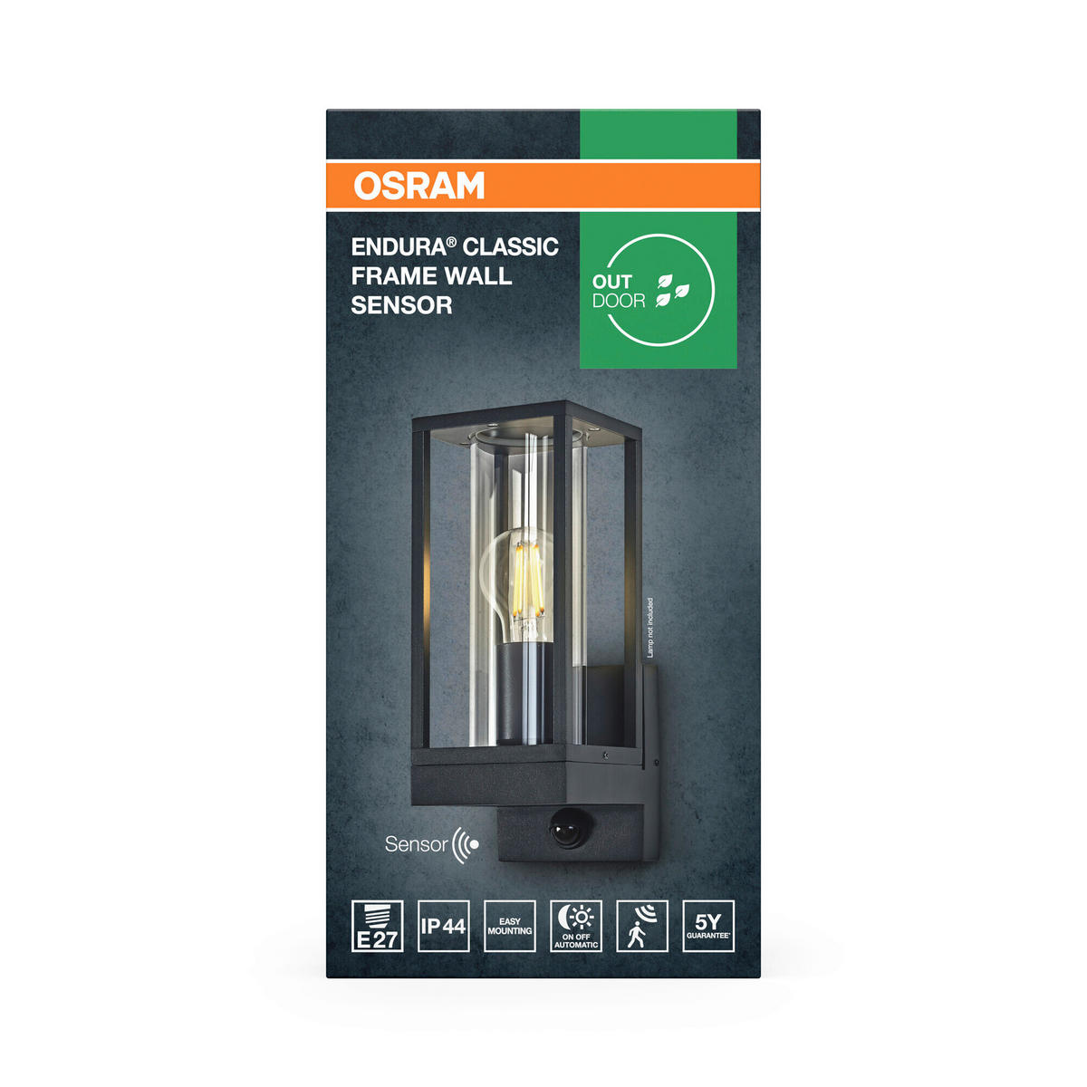 AUßENLEUCHTE 11/14/28,5 cm   - Dunkelgrau, Basics, Glas/Metall (11/14/28,5cm) - Osram