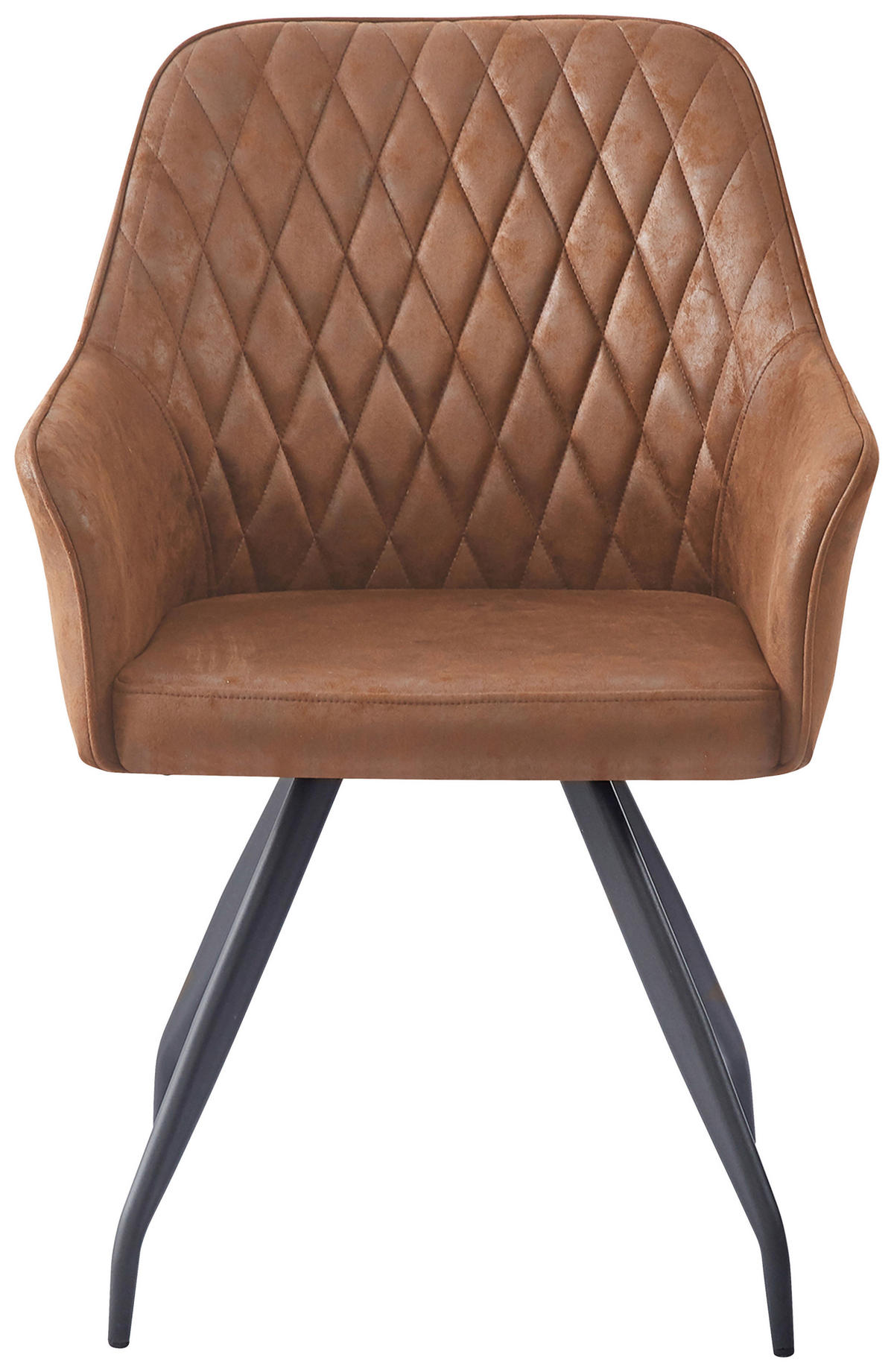 ARMLEHNSTUHL  in Lederlook  - Braun/Grau, MODERN, Textil/Metall (60/86,5/63,5cm) - Kayoom