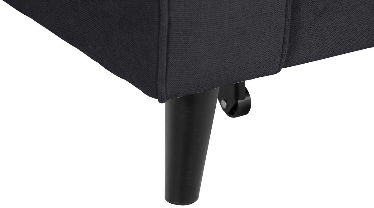 ECKSOFA in Velours Schwarz  - Schwarz, Konventionell, Holz/Textil (244/159cm) - Carryhome