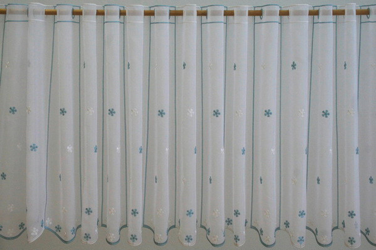 PERDEA SCURTĂ 45 cm  - albastru/alb, Konventionell, textil (45cm)