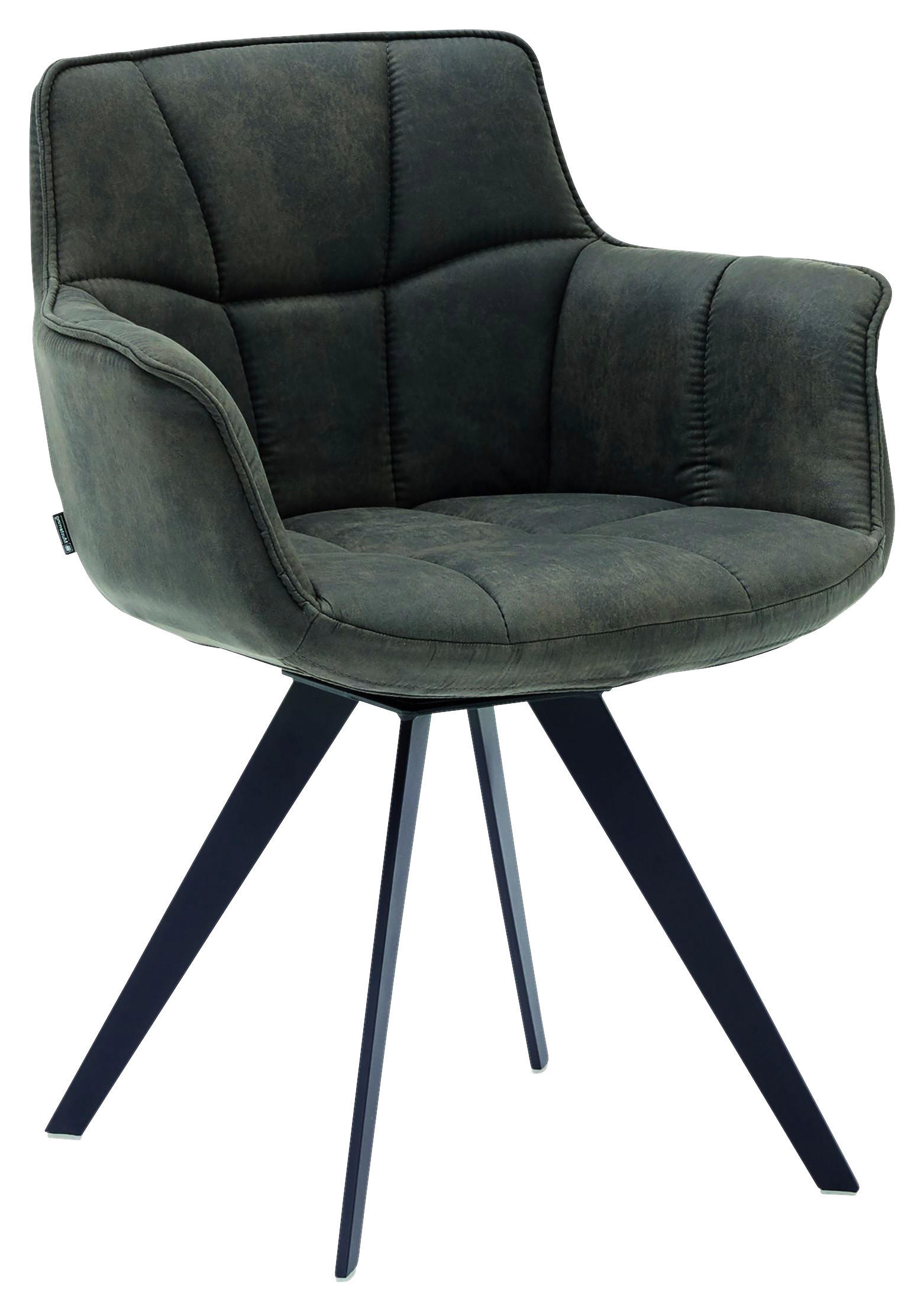 ARMLEHNSTUHL  in Mikrofaser  - Anthrazit/Schwarz, Design, Textil/Metall (67/85/60cm) - Musterring