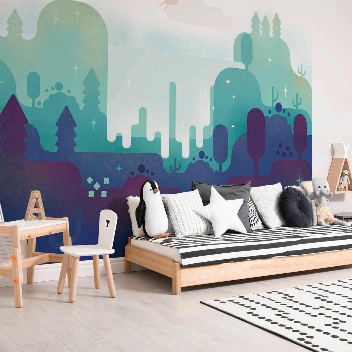 FOTOTAPETE  - Blau/Beige, LIFESTYLE, Textil (450/315cm) - artgeist