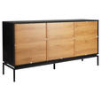 SIDEBOARD Naturfarben, Schwarz  - Schwarz/Naturfarben, Design, Holzwerkstoff (160/80/40cm) - Xora