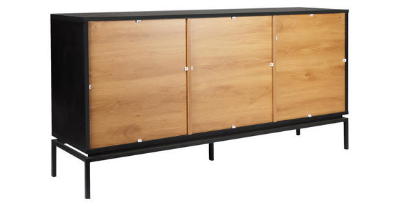 SIDEBOARD Naturfarben, Schwarz  - Schwarz/Naturfarben, Design, Holzwerkstoff (160/80/40cm) - Xora