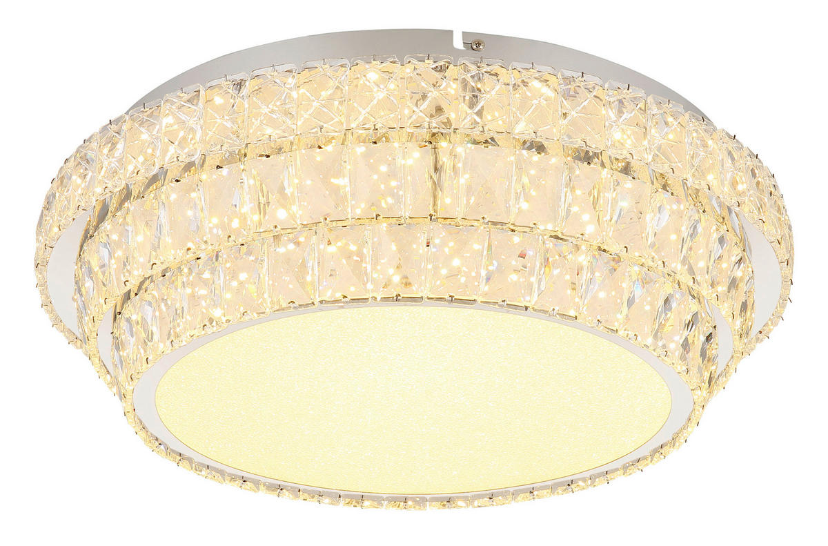 LED-DECKENLEUCHTE 50/15,5 cm   - Klar/Chromfarben, LIFESTYLE, Kunststoff/Metall (50/15,5cm) - Globo