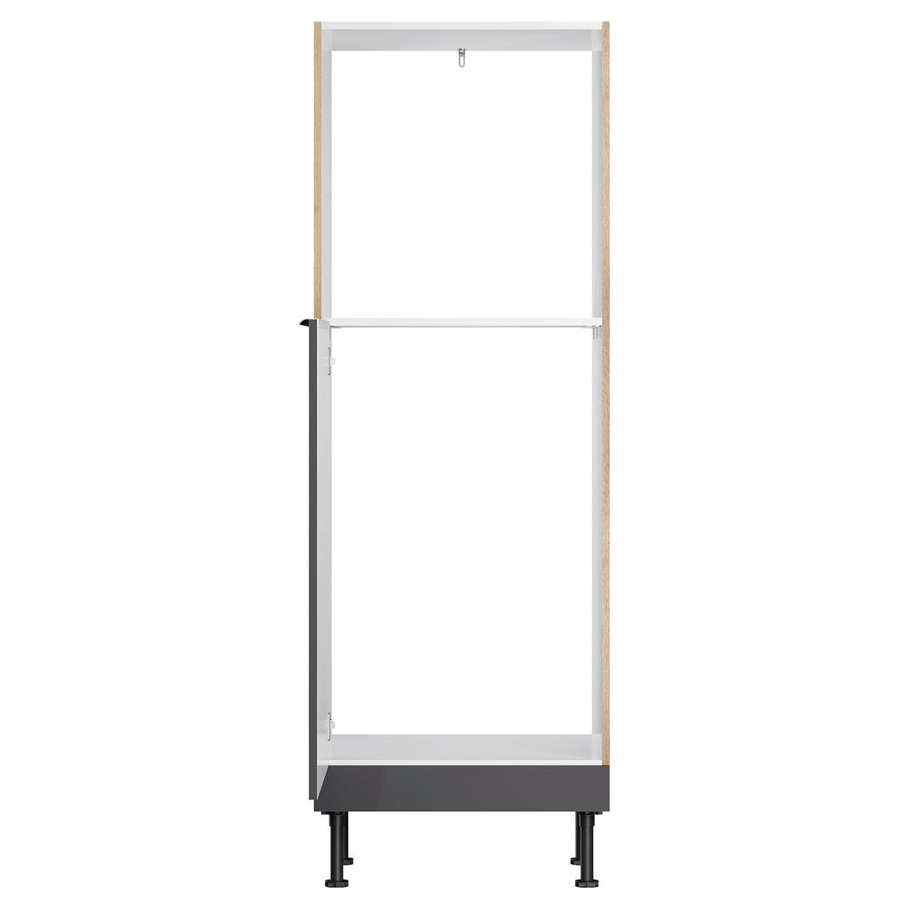 Thumbnail - Optifit Geräteumbauschrank, Anthrazit, Wildeiche, Metall, einzeln stellbar, 60x176.6x58.1 cm, Made in Germany, DIN EN IS...
