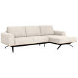 ECKSOFA Beige Struktur  - Beige/Schwarz, Design, Textil/Metall (262/157cm) - Novel