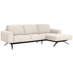 ECKSOFA in Struktur Beige  - Beige/Schwarz, Design, Textil/Metall (262/157cm) - Novel