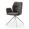 OTOČNÁ STOLIČKA, štruktúra, tmavosivá - strieborná/tmavosivá, Modern, kov/textil (60/89/62cm) - Livetastic