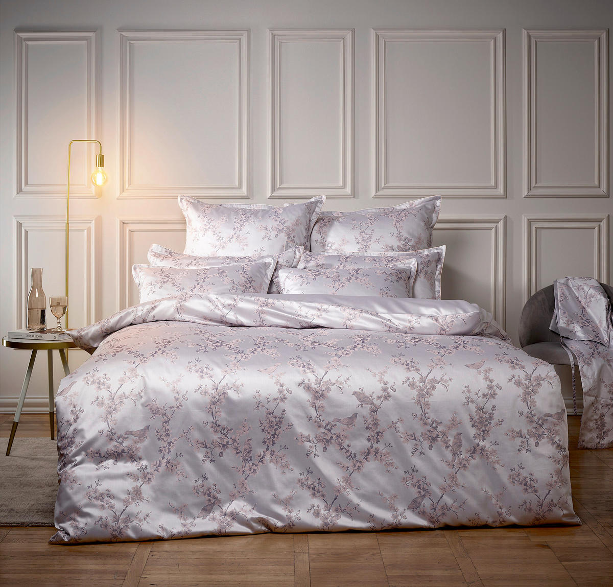 BETTWÄSCHESET Damast 160/210 cm  65 cm/100 cm  - Silberfarben, Trend, Textil (160/210cm) - Curt Bauer