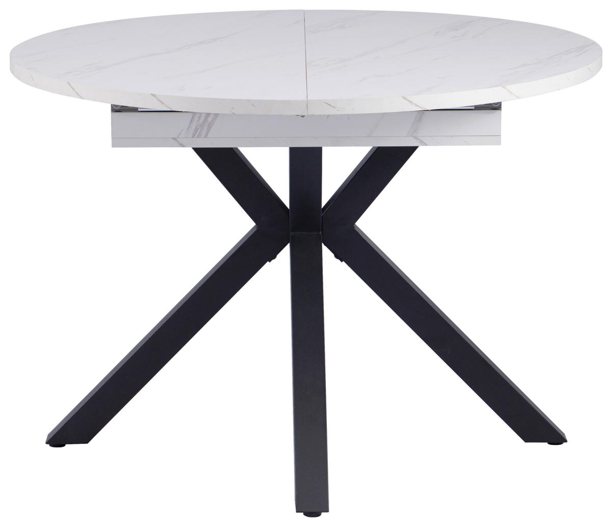 ESSTISCH 110/150/110/76 cm Nachbildung  Metall, Holzwerkstoff ausziehbar oval Multicolor, Schwarz  - Multicolor/Schwarz, MODERN, Holzwerkstoff/Metall (110/150/110/76cm) - Livetastic
