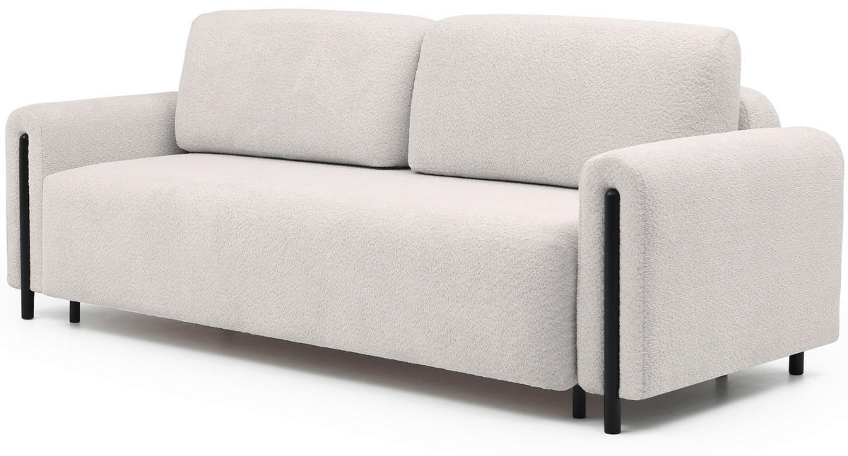 SCHLAFSOFA  mit Samt Schwarz, Weiß  - Schwarz/Weiß, Design, Holz/Textil (244/97/97cm) - MID.YOU