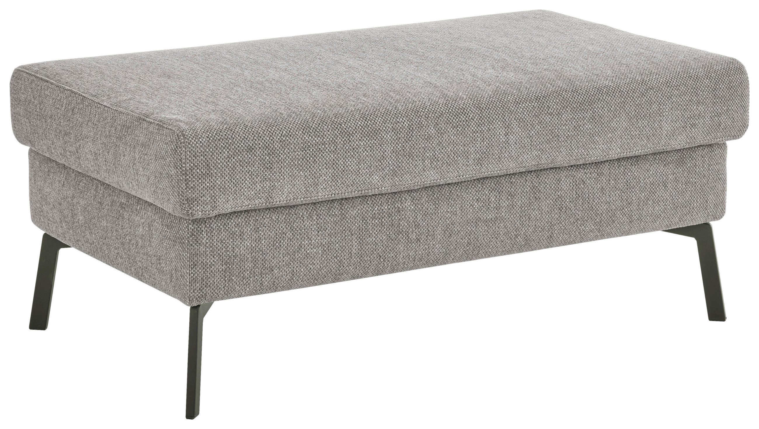 HOCKER Flachgewebe Platinfarben  - Platinfarben/Schwarz, KONVENTIONELL, Textil/Metall (113/47/68cm) - Pure Home Comfort