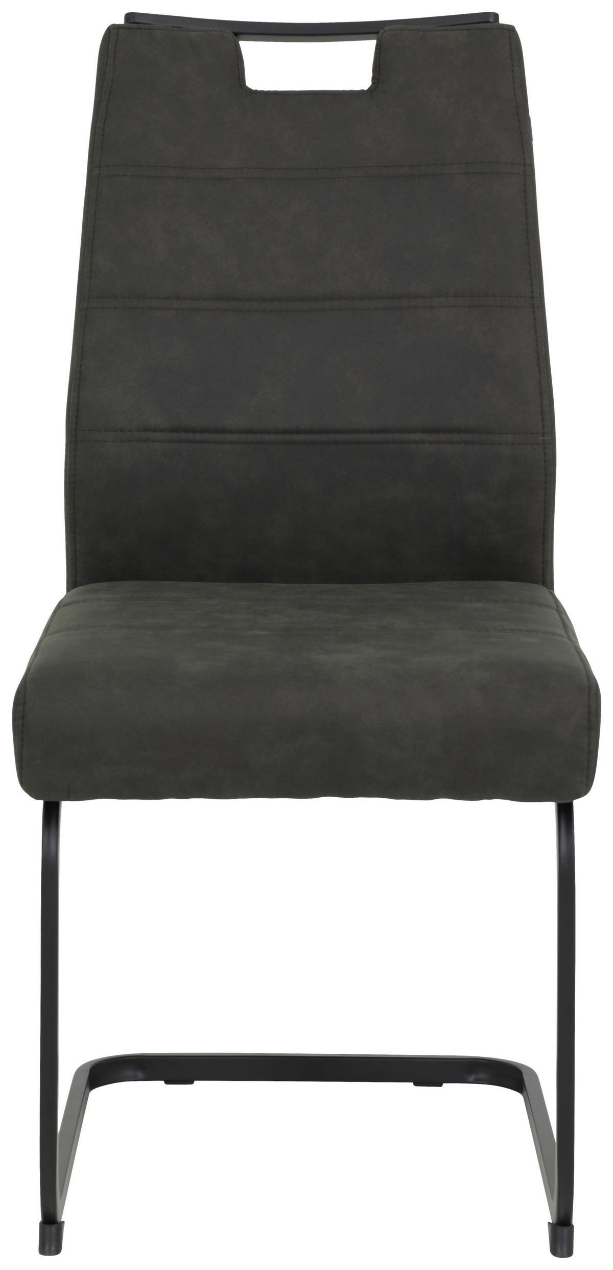 SCHWINGSTUHL-SET 2 Stück  in Stahl Mikrofaser  - Anthrazit/Schwarz, MODERN, Textil/Metall (49/100/61cm) - MID.YOU