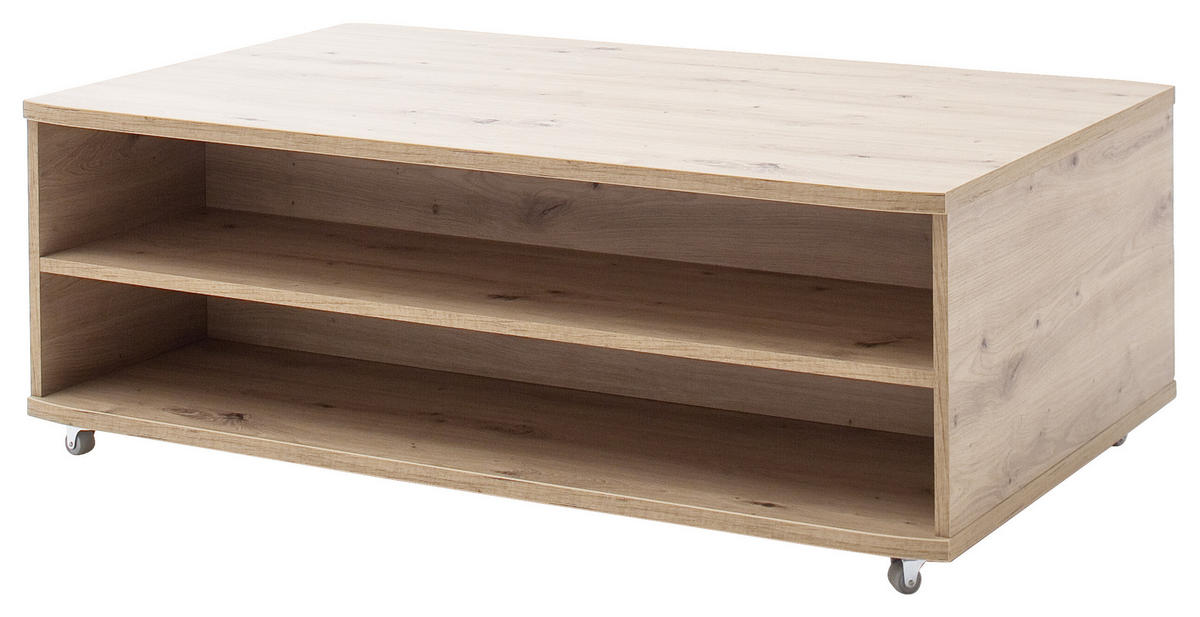 COUCHTISCH in Holzwerkstoff 115/70/42 cm  - Eichefarben/Anthrazit, Design, Holzwerkstoff/Metall (115/70/42cm) - Livetastic