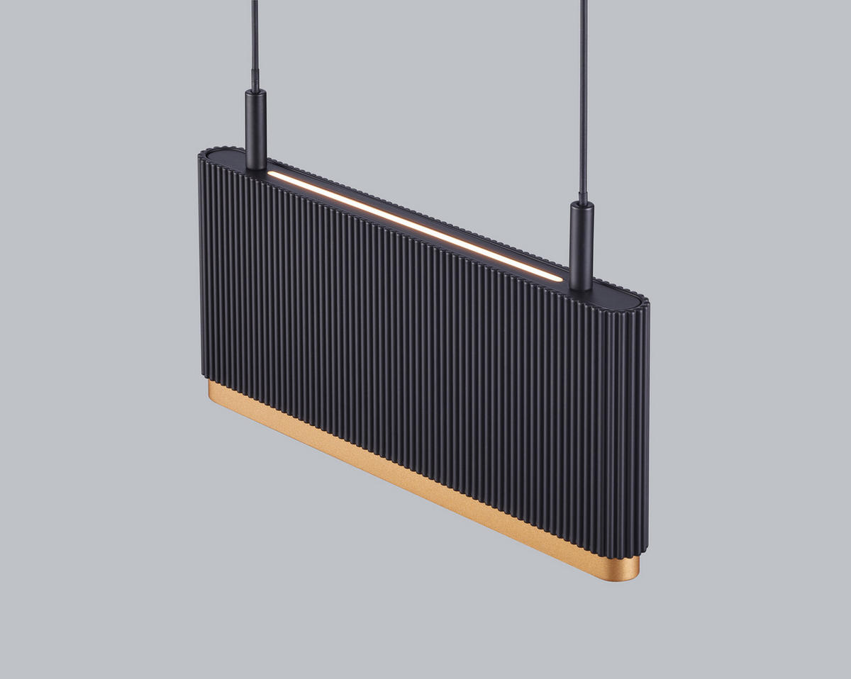 LED-HÄNGELEUCHTE Kobe 130/4,5/20-210 cm  - Goldfarben/Schwarz, Design, Metall (130/4,5/20-210cm) - Helestra