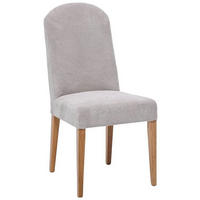 STUHL Mikrofaser Weiß, Eichefarben Eiche massiv  - Eichefarben/Weiß, LIFESTYLE, Holz/Textil (48/99,5/63cm) - Boxxx