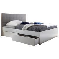 STAURAUMBETT 160/200 cm,  in Weiß,  - Weiß/Grau, Design, Holzwerkstoff (160/200cm) - Hasena