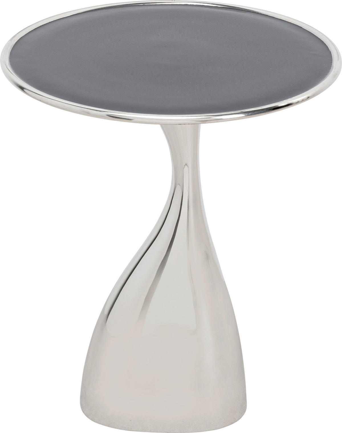 BEISTELLTISCH 36/36/45 cm Schwarz, Silberfarben rund  - Silberfarben/Schwarz, Design, Metall (36/36/45cm) - Kare-Design