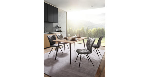ESSTISCH in Holz, Metall 160/90/76 cm - Schwarz/Akaziefarben, Natur, Holz/Metall (160/90/76cm) - Carryhome