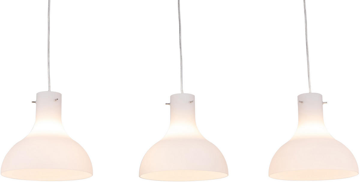 HÄNGLAMPA 95/25/150 cm  - vit, Trend, metall/glas (95/25/150cm) - Novel