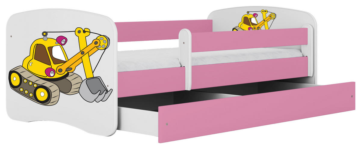 KINDER-/JUNIORBETT 80/160 cm  in Pink  - Pink/Birkefarben, MODERN, Holz/Holzwerkstoff (80/160cm) - MID.YOU