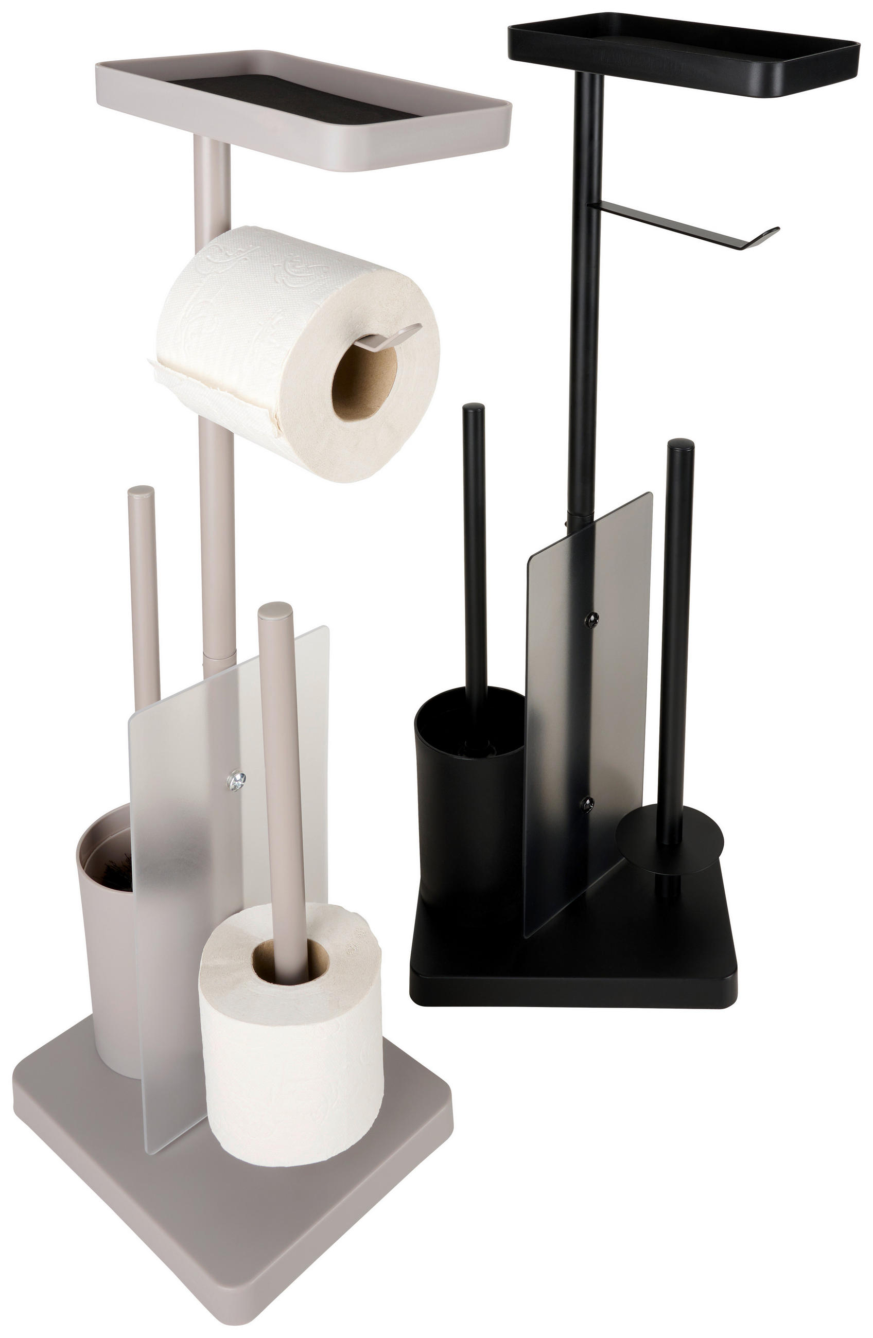KOMBINACIJA TOALETNE ČETKE  taupe  plastika   - taupe, Basics, metal/plastika (22,7/66,5/18cm) - Homeware