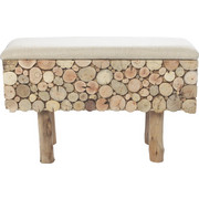 HOCKER - Braun, LIFESTYLE, Holz/Textil (62/23/39cm) - Ambia Home