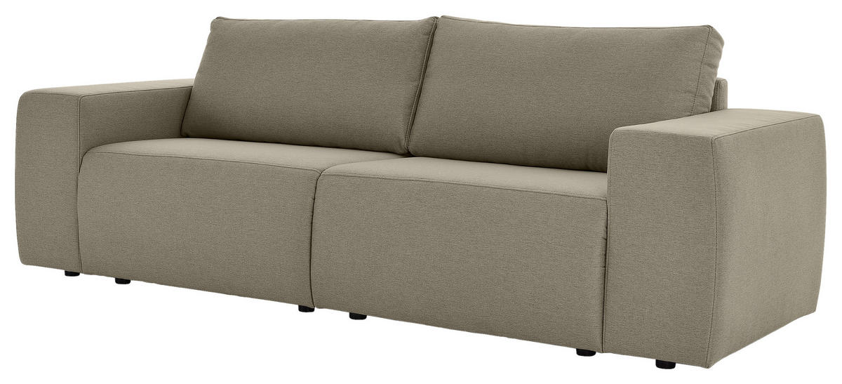 2-SITZER-SOFA in Webstoff Schlammfarben  - Schlammfarben/Schwarz, Design, Kunststoff/Textil (242/87/89cm) - LOOKS by W.Joop