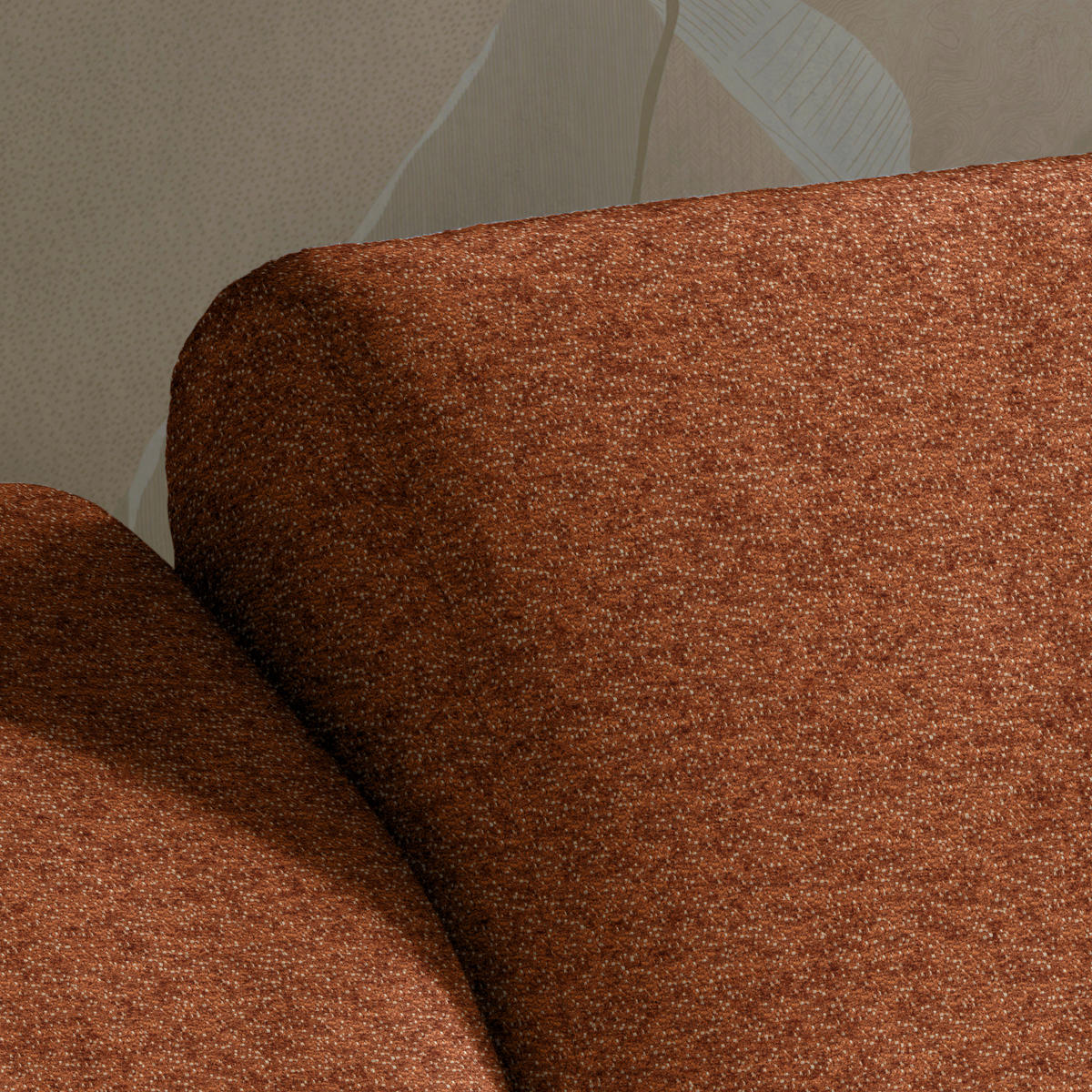 ECKSOFA in Velours Terracotta  - Buchefarben/Terracotta, Design, Holz/Textil (329/150cm) - Lomoco