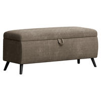 BETTBANK Cord Braun  - Schwarz/Braun, Trend, Holz/Textil (145/45/50cm) - Esposa
