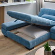 ECKSOFA  in Flachgewebe Pastellblau  204/341 cm  - Pastellblau/Schwarz, Design, Textil/Metall (204/341cm) - Xora
