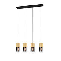 HÄNGELEUCHTE 10/150 cm    - Messingfarben, Design, Glas/Metall (10/150cm) - Trio Leuchten