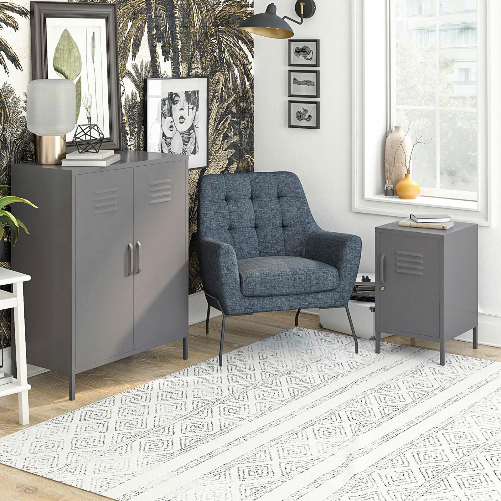 HIGHBOARD Bradford  in 79/100/39 cm  - Grau, Design, Metall (79/100/39cm) - MID.YOU