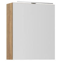 SPIEGELSCHRANK 60/72/21 cm  - Eichefarben/Alufarben, MODERN, Glas/Holzwerkstoff (60/72/21cm) - Nobilia