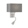 WANDLEUCHTE Dream 25/38 cm   - Grau/Nickelfarben, MODERN, Textil/Metall (25/38cm) - Fischer & Honsel