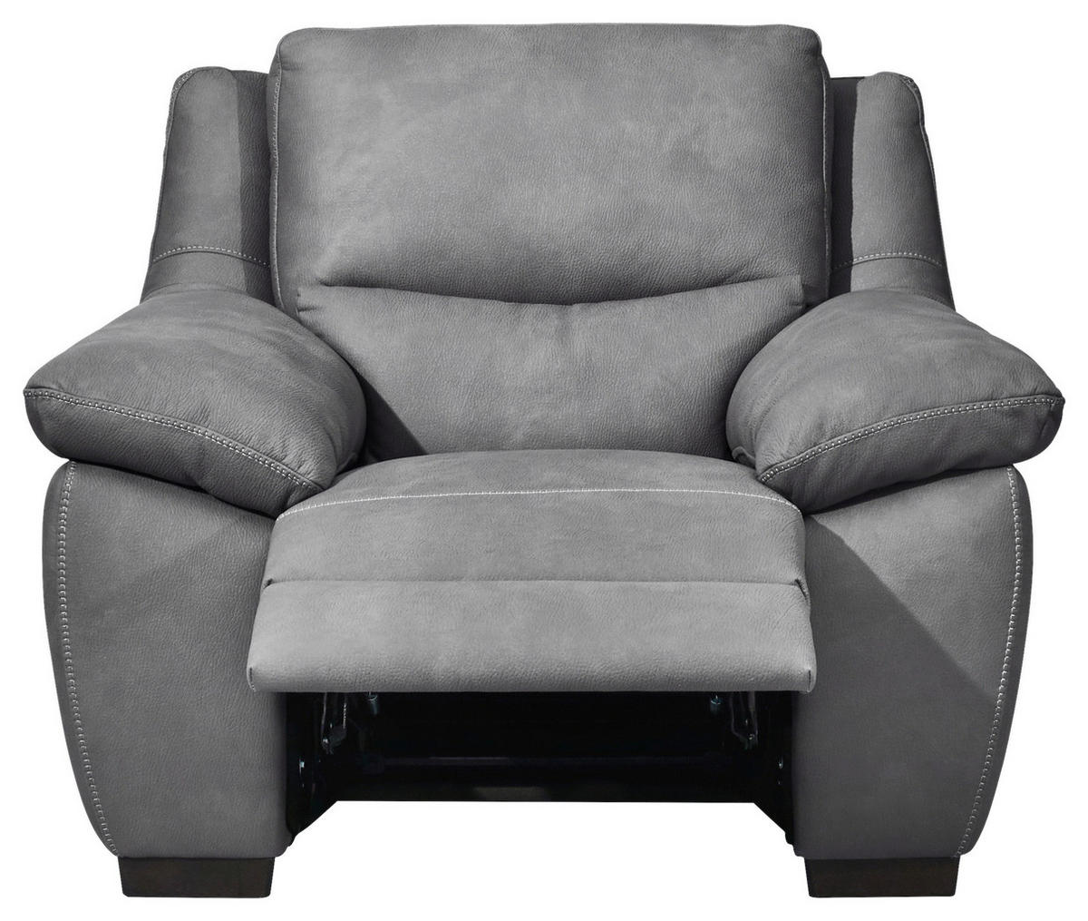 SESSEL mit elektr.Funktion in Webstoff Grau  - Wengefarben/Weiss, Konventionell, Holz/Textil (119/96-157/99cm) - Livetastic