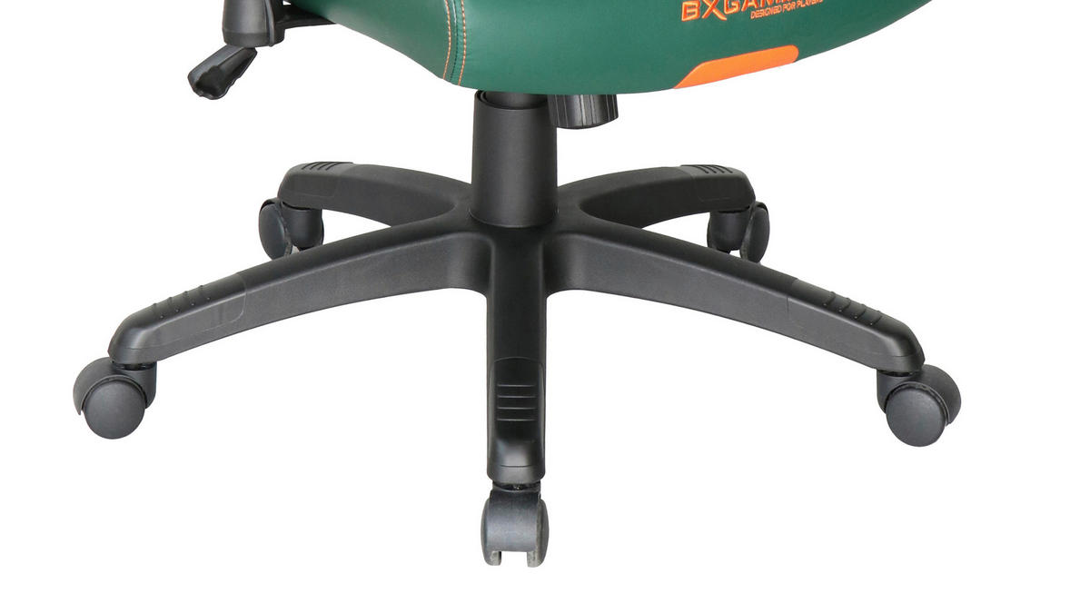 GAMINGSTUHL Grün, Orange, Schwarz Metall, Kunststoff   - Schwarz/Orange, Design, Kunststoff/Metall (72/117,5-126/71cm) - BX Gaming