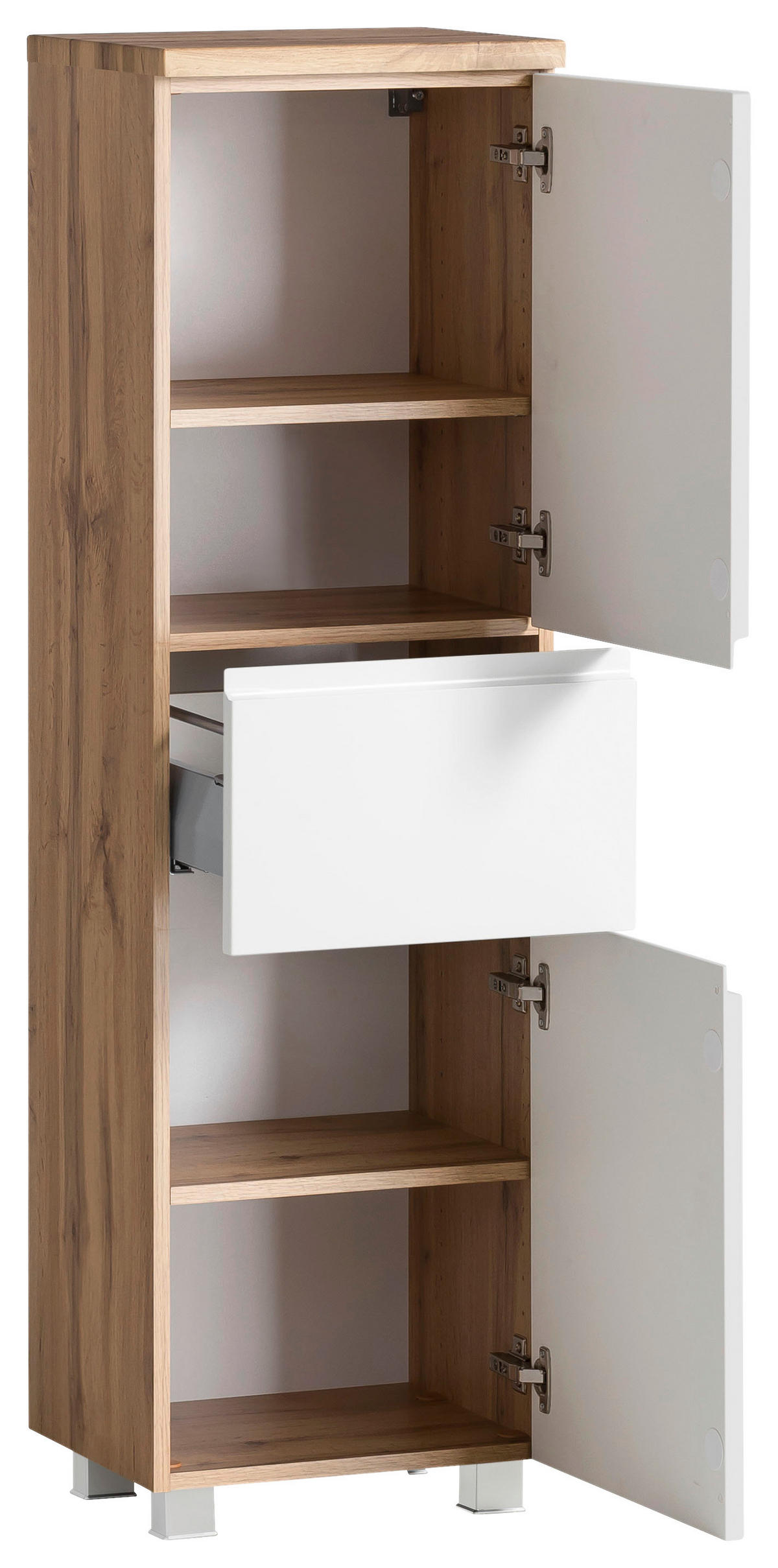 MIDISCHRANK 40/130/35 cm  - Eiche Wotan/Weiß, MODERN, Holzwerkstoff (40/130/35cm) - Held
