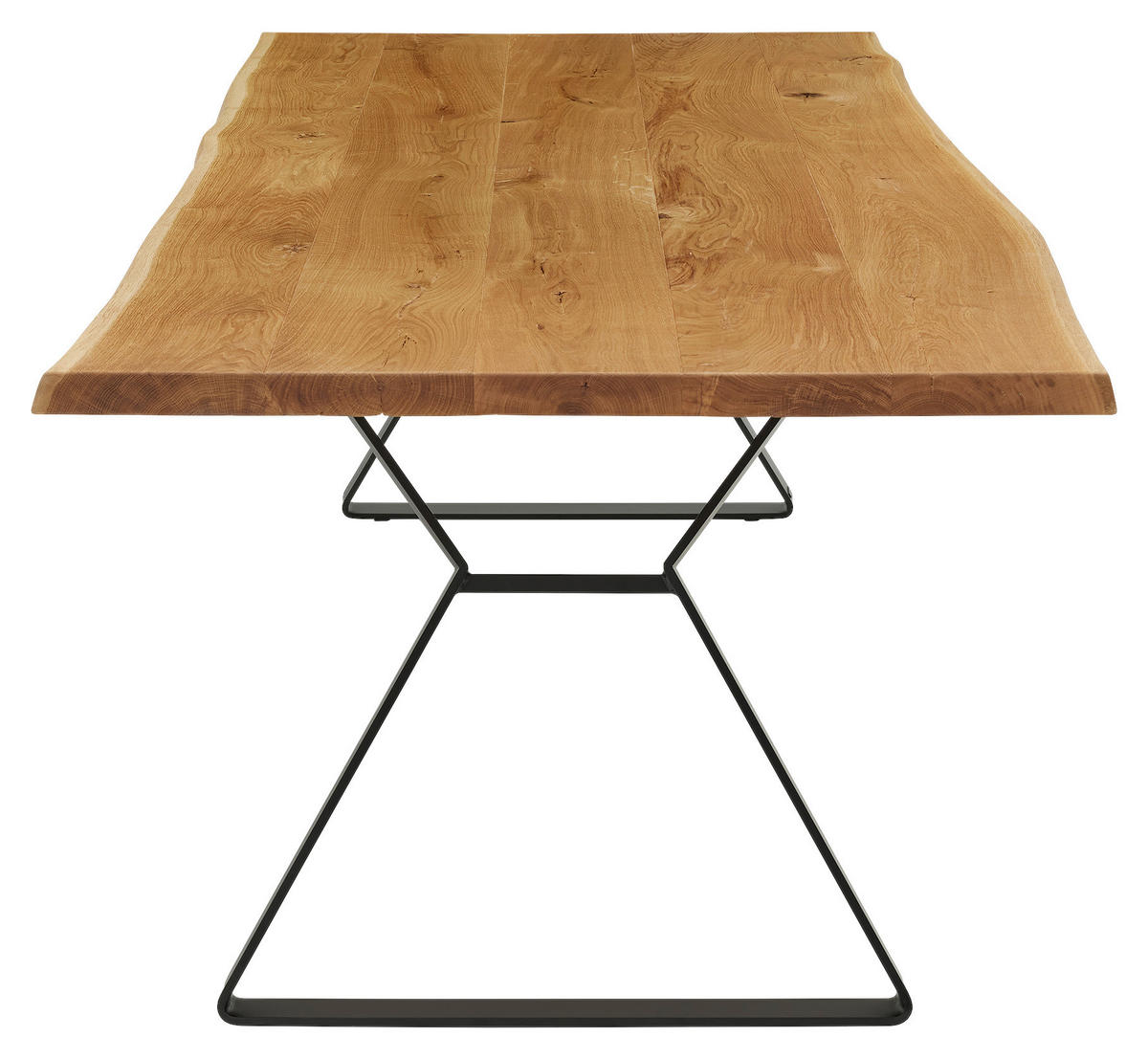 ESSTISCH 180/100/76 cm Echtholz  Holz, Metall in verschiedenen Größen erhältlich Freiform Eichefarben  - Eichefarben/Schwarz, Design, Holz/Metall (180/100/76cm) - Musterring