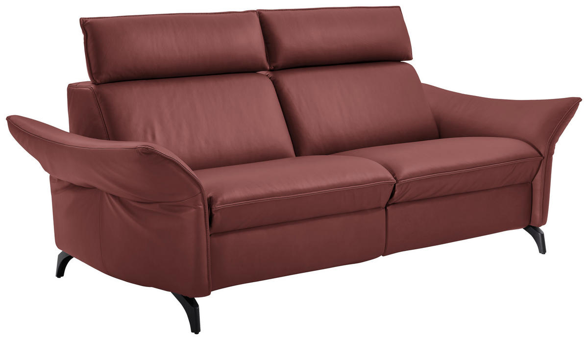 2,5-SITZER in Echtleder Rotbraun  - Rotbraun/Anthrazit, Design, Leder/Metall (194/94/95cm) - Himolla
