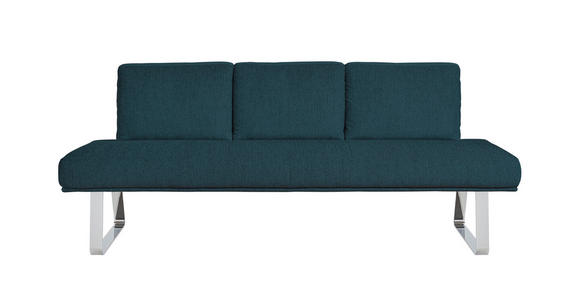 SITZBANK 209/92/78 cm  in Dunkelblau  - Chromfarben/Dunkelblau, Design, Textil/Metall (209/92/78cm) - Dieter Knoll