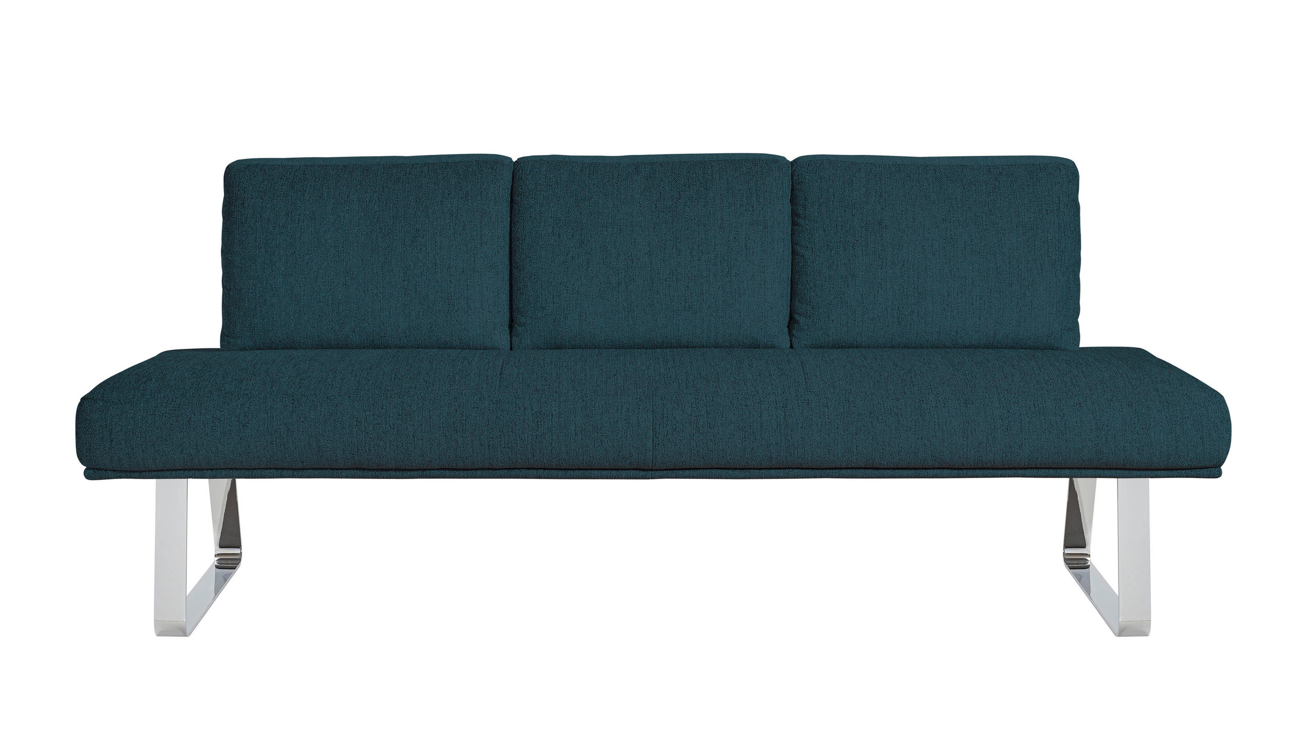 SITZBANK 209/92/78 cm  in Dunkelblau  - Chromfarben/Dunkelblau, Design, Textil/Metall (209/92/78cm) - Dieter Knoll