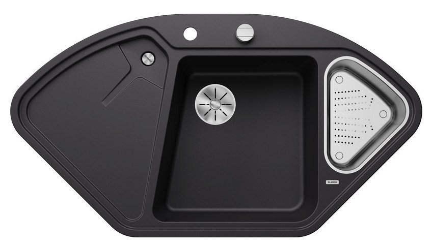 SPÜLE 525867  - Schwarz, Stein (105,7/19,5/57,5cm) - Blanco