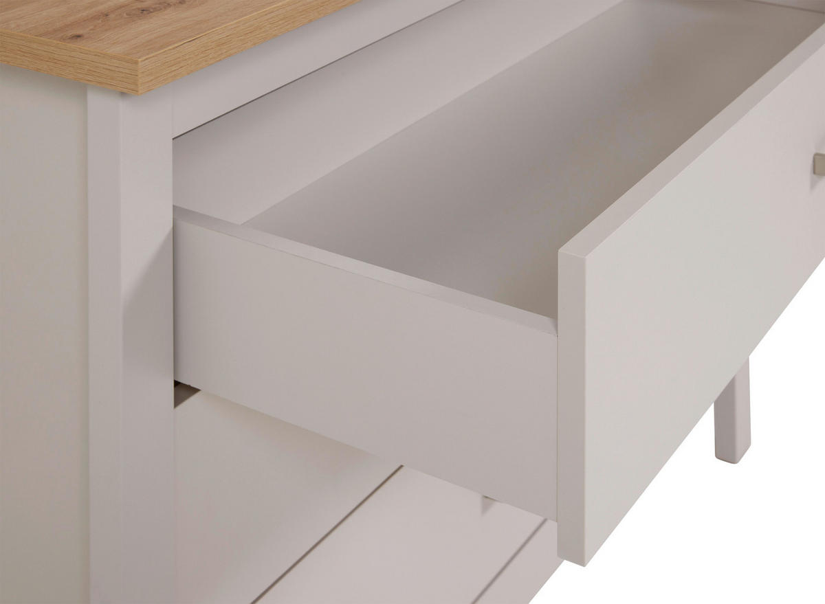 KÜCHENINSEL 124/91,5/75 cm  in Kaschmir, Eiche Artisan  - Kaschmir/Silberfarben, ROMANTIK / LANDHAUS, Holzwerkstoff/Metall (124/91,5/75cm) - home24