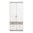 KLEIDERSCHRANK 2-türig Sonoma Eiche, Weiß - Silberfarben/Weiß, Design, Holzwerkstoff/Kunststoff (91/199/56cm) - Carryhome KLEIDERSCHRANK 2-türig Sonoma Eiche, Weiß - Silberfarben/Weiß, Design, Holzwerkstoff/Kunststoff (91/199/56cm) - Carryhome