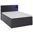 BOXSPRINGBETT 140/200 cm,  in Anthrazit  - Anthrazit/Schwarz, Design, Holz/Textil (140/200cm) - Xora
