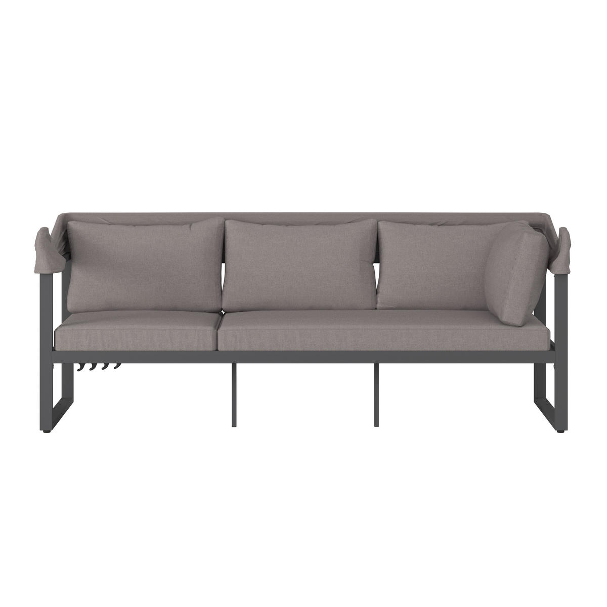 LOUNGE GARNITURA  antracit, taupe, boje tikovine   - boje tikovine/taupe, Konvencionalno, drvo/metal (213/146/120cm) - Ambia Garden