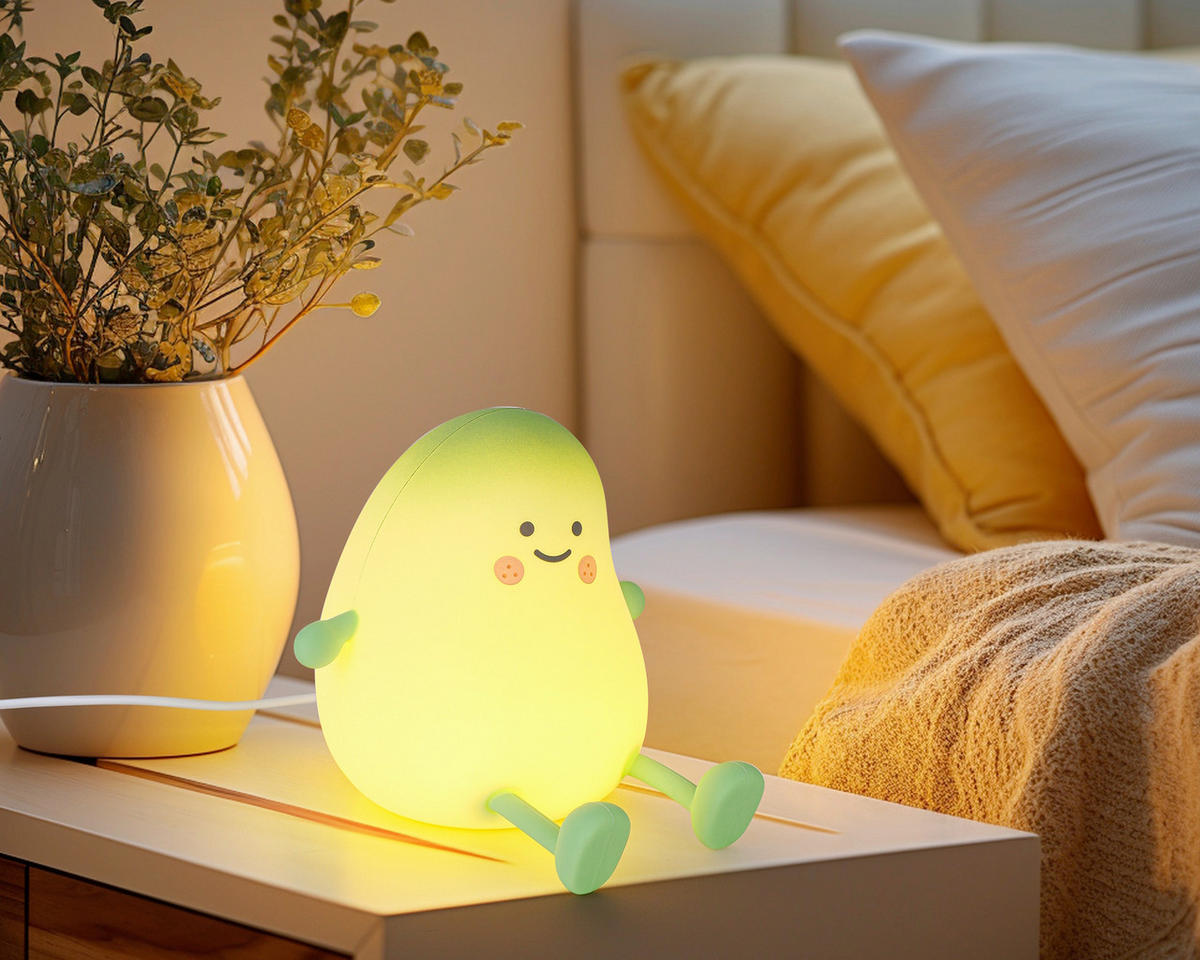 NOČNÉ SVETLO, 12,2/11,6/12,2 cm - zelená, Trend, plast (12,2/11,6/12,2cm) - Novel